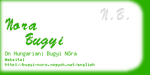 nora bugyi business card